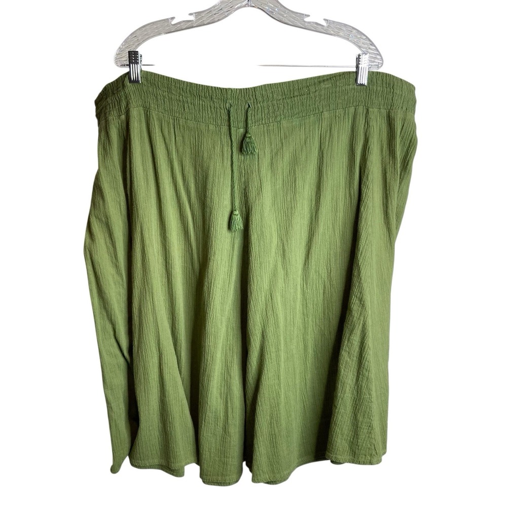 J. CREW Women's Green Gauze Oversized Flowy Skirt Size XL Coastal Euro Summer